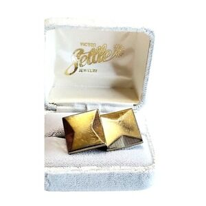 Vintage Gold Swank Cufflinks Square By Settles indiana 1970-1990